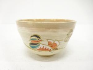 作家物　金彩色絵　鴛鴦　茶碗